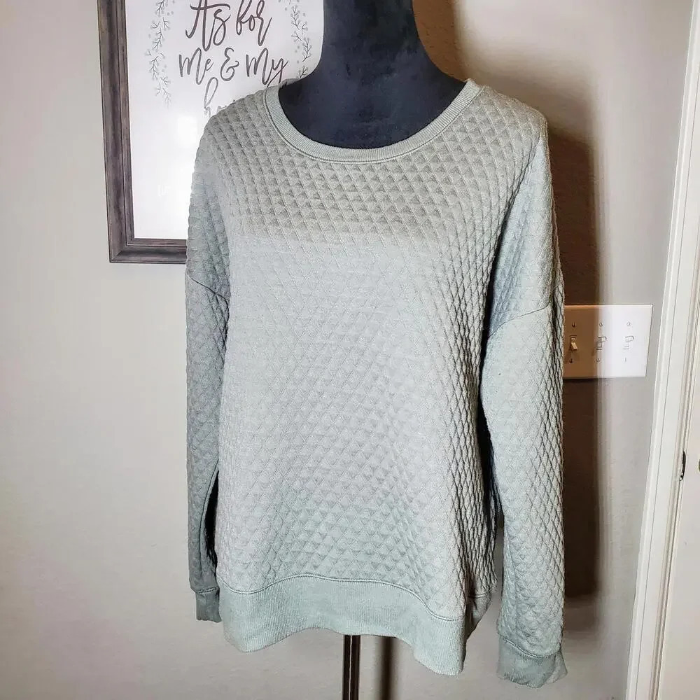 90 Degree by Reflex Quilted Drop Shoulder Sweatshirt Size XL